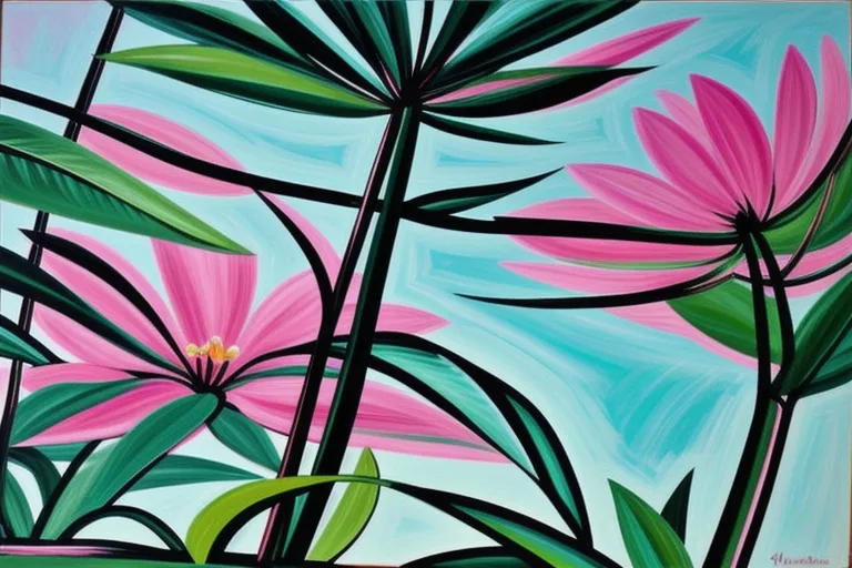 Floral Semi-Abstract Art Painting in Mixed Media Workshop