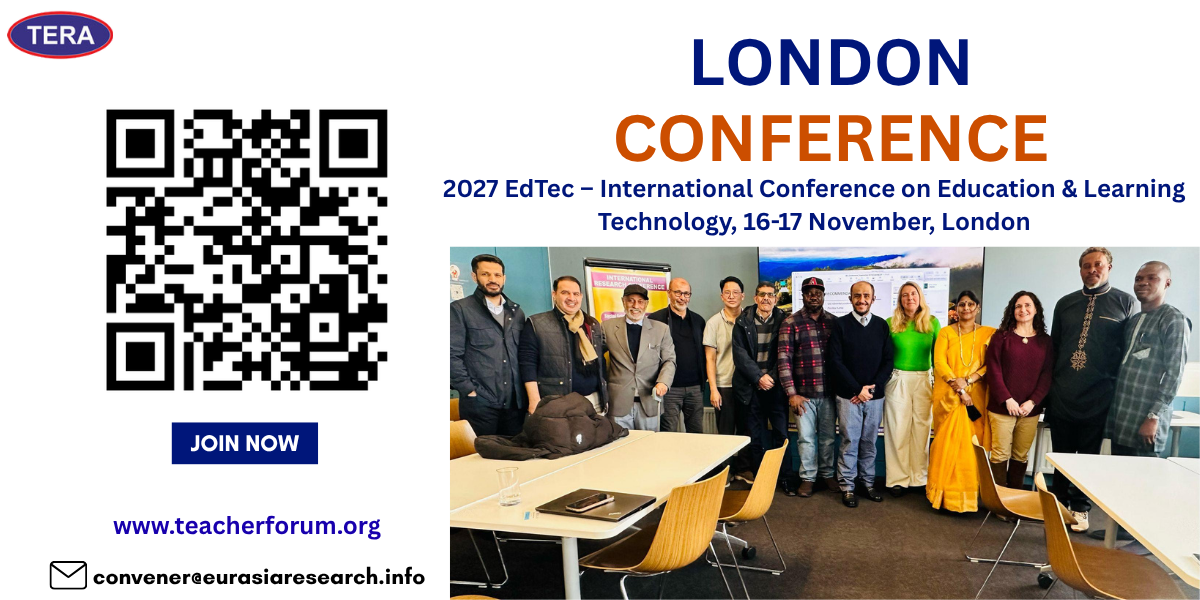 2027 EdTec – International Conference on Education & Learning Technology, 16-17 November, London at The Tomlinson Centre, Queensbridge Road, London, UK