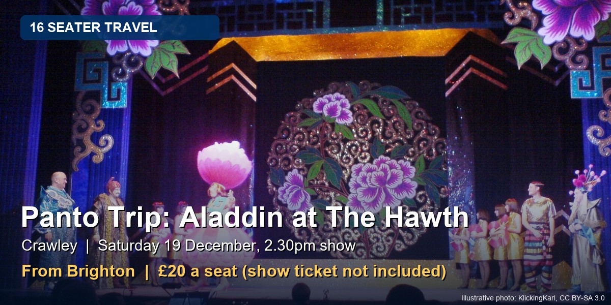 Panto Trip: Aladdin at The Hawth, Crawley - Minibus from Brighton