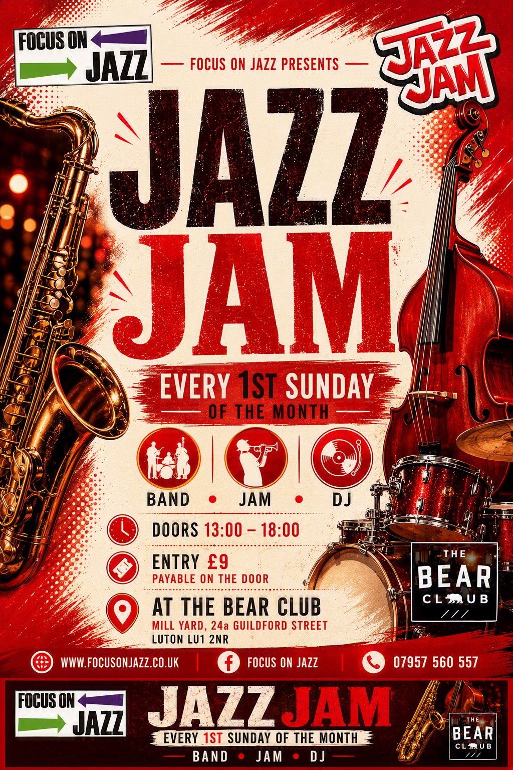 Jazz Jam Luton! at The Bear Club