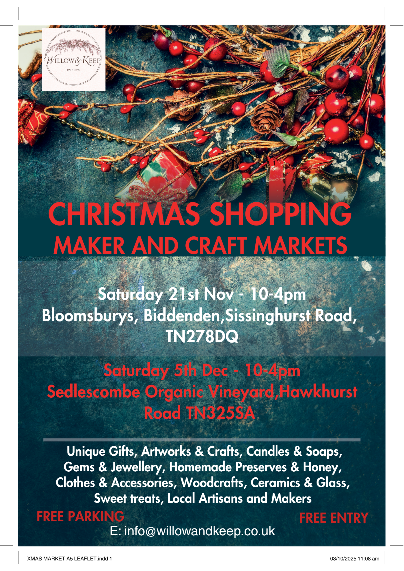 Christmas Craft and Makers Market at Bloomsburys, Biddenden