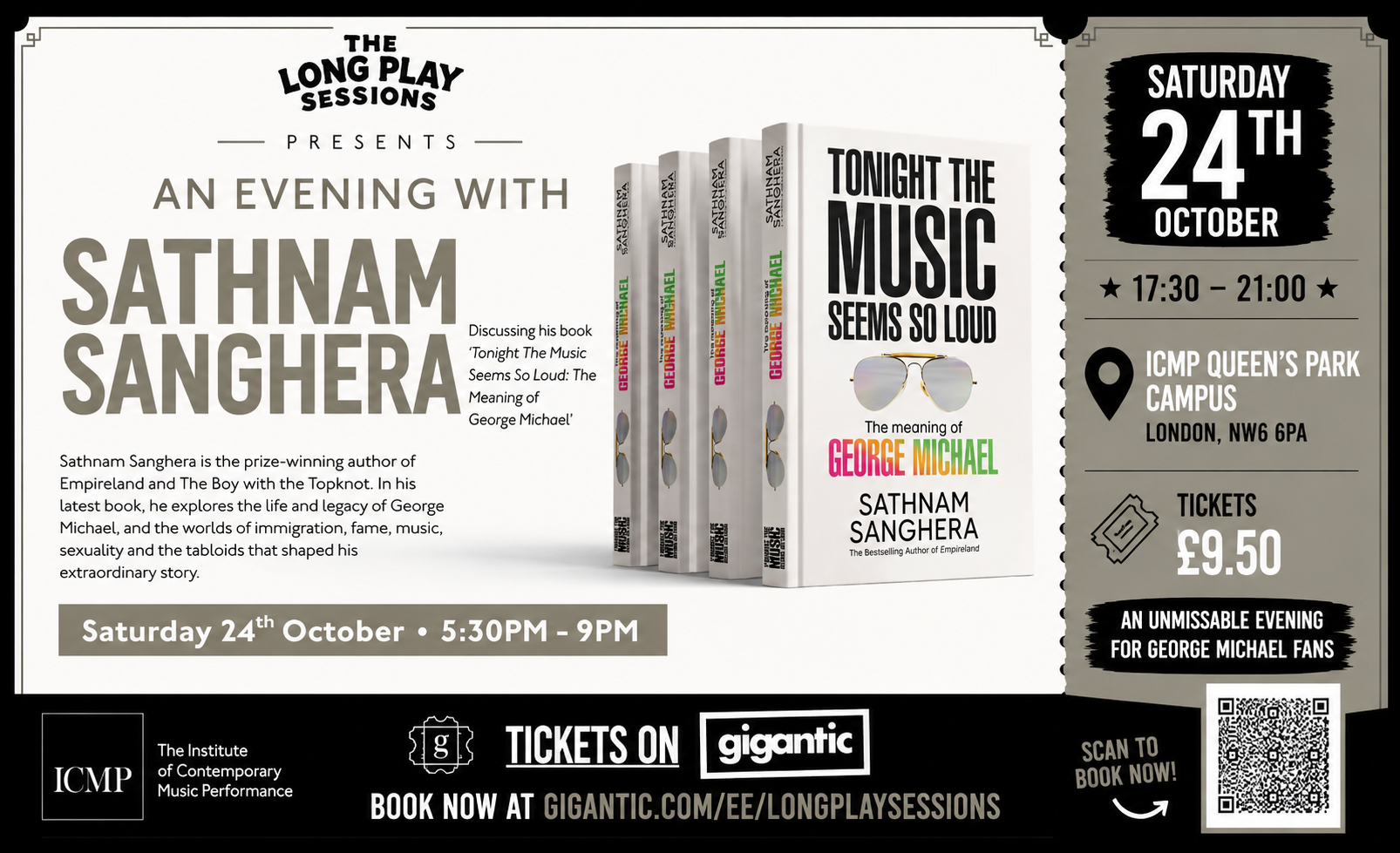 The Long Play Sessions: Sathnam Sanghera - Tonight The Music Seems So Loud at ICMP Queen's Park Campus