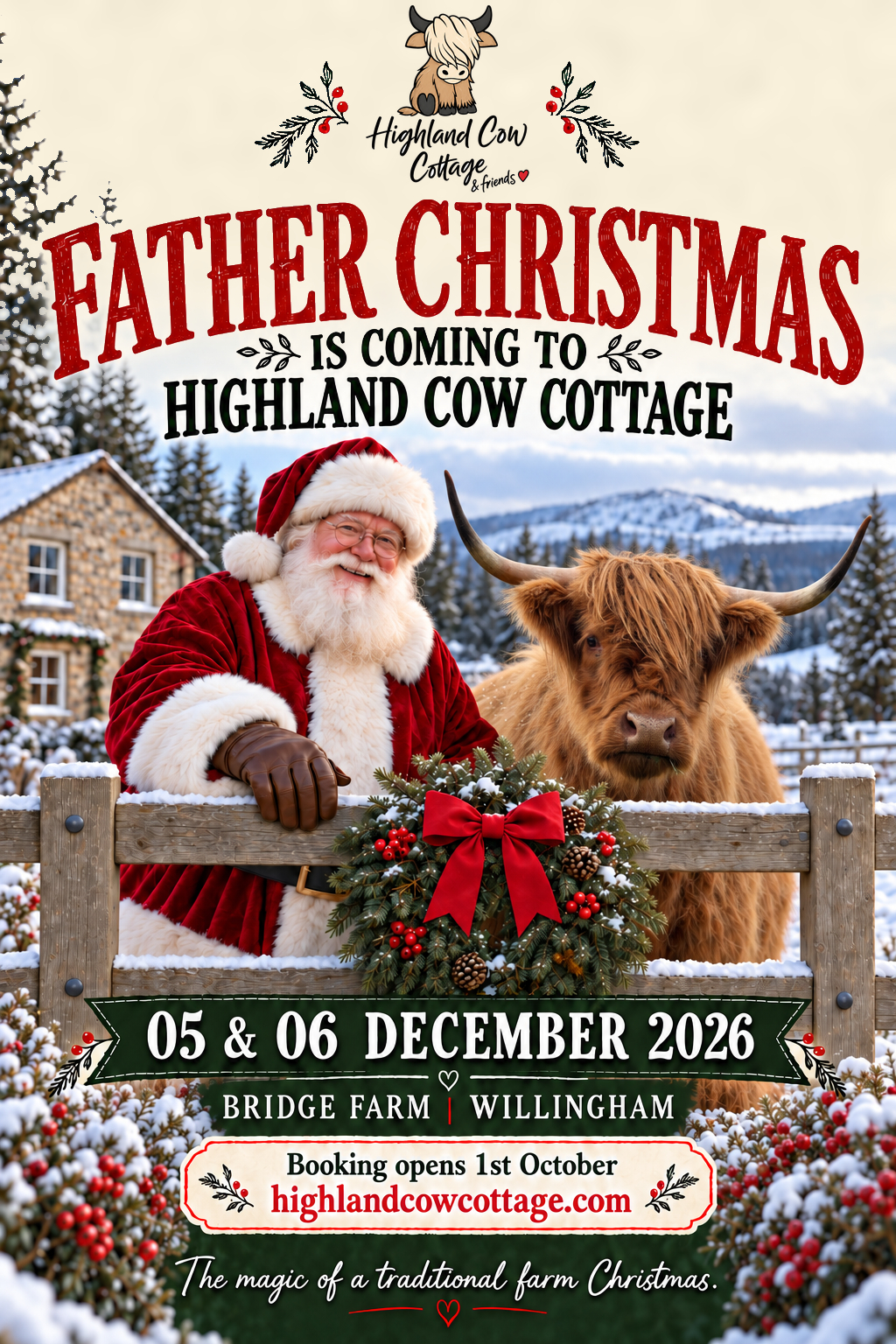 Highland Cow Cottage Christmas Market