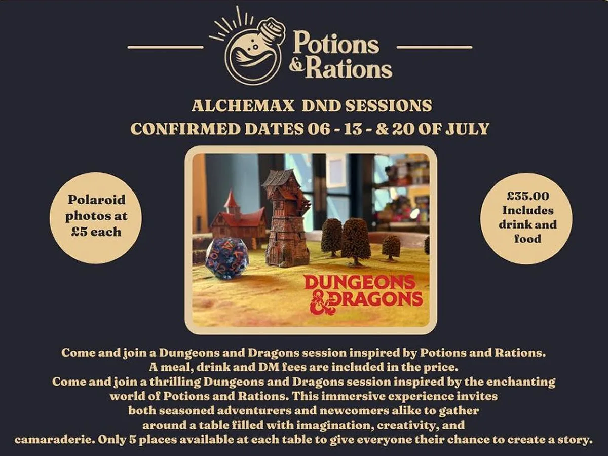 Dice, Drinks & Dragons at Potions And Rations