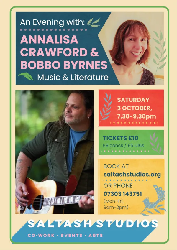 An Evening with Annalisa Crawford & Bobbo Byrnes: Music & Literature