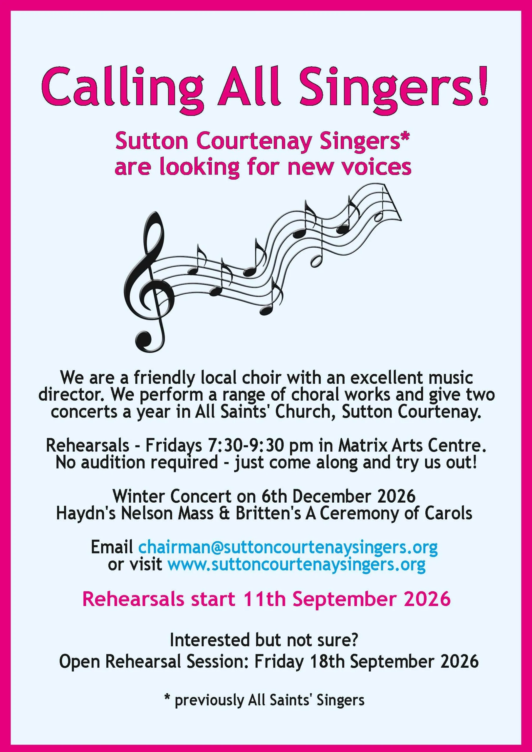Choir Rehearsals – Sutton Courtenay at Matrix Arts Centre