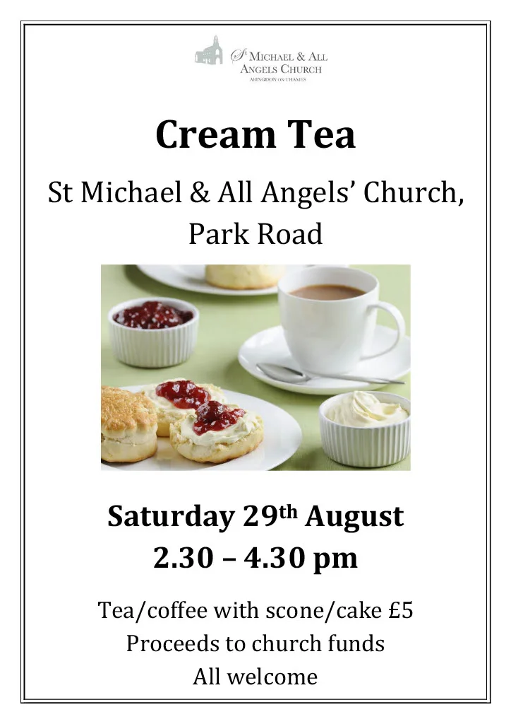 Cream Tea at St Michael and All Angels’ Church, Abingdon