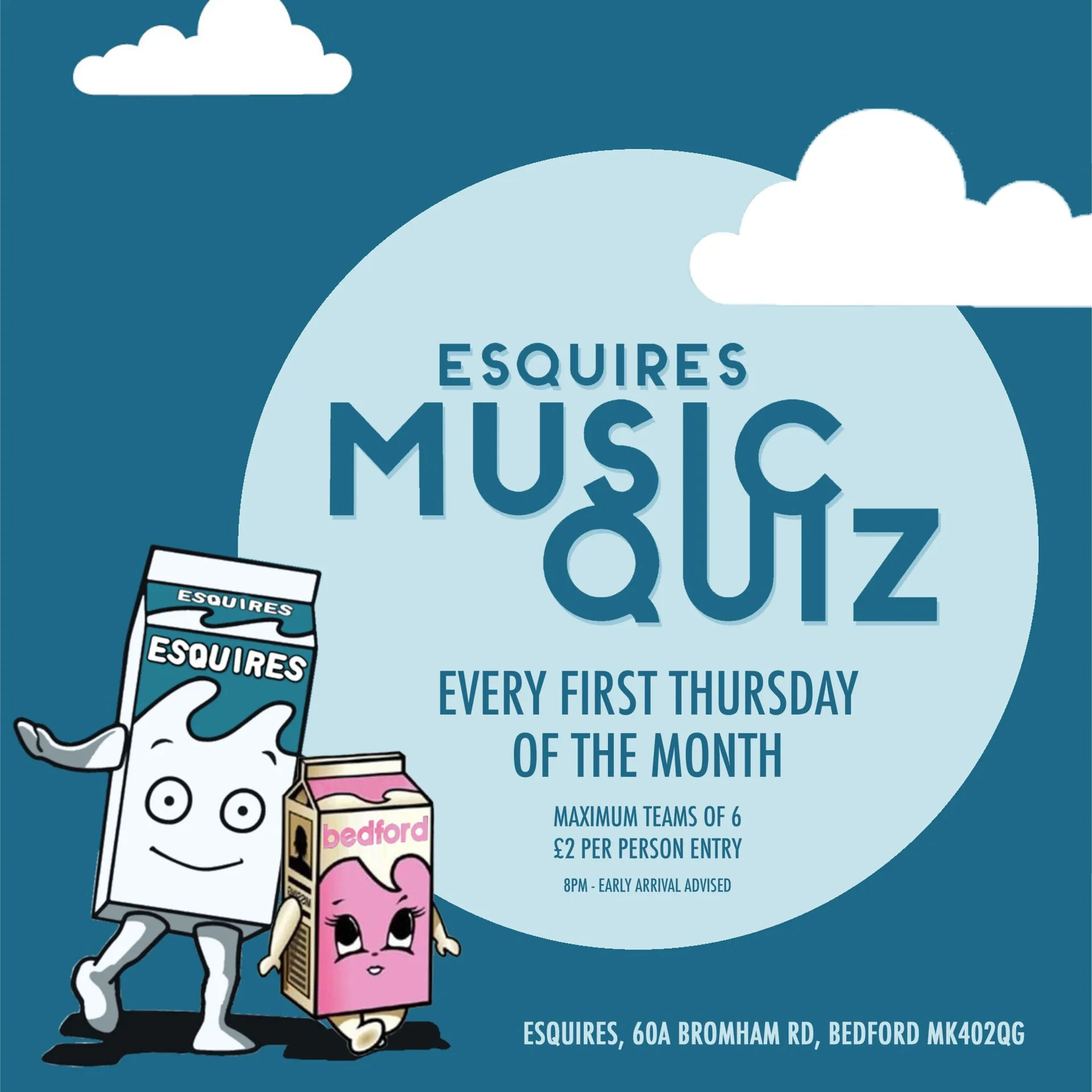 The Esquires Monthly Music Quiz at Bedford Esquires