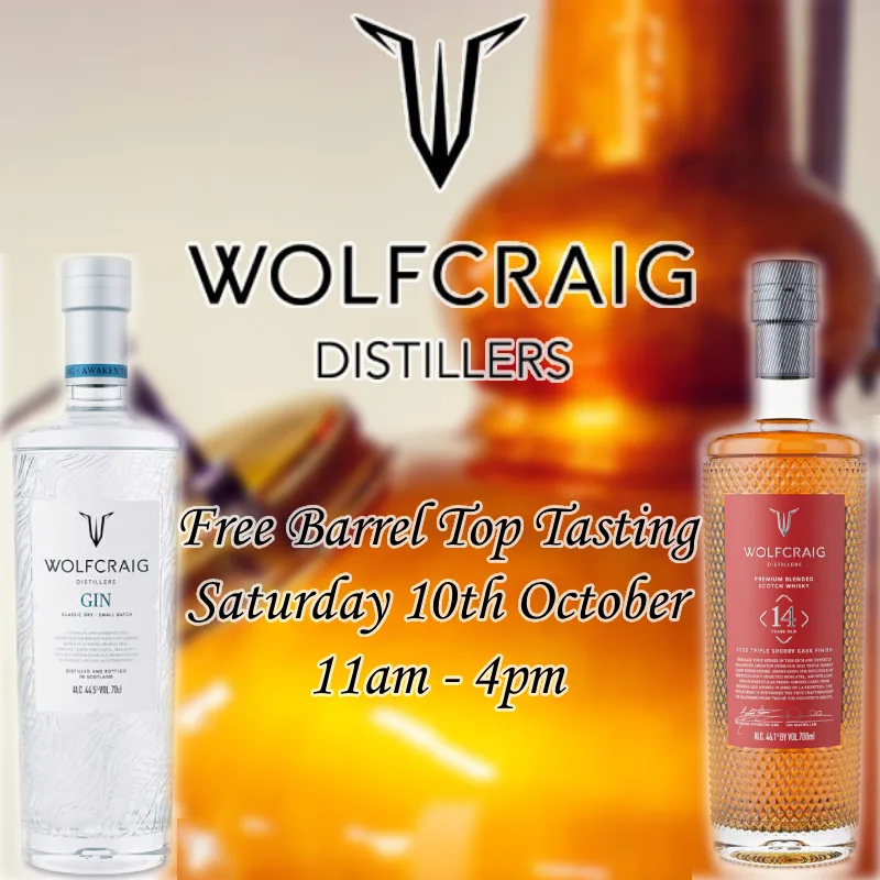 Free Barrel Top Tasting with Wolfcraig Distillers | Saturday, October 10th at Billington’s of Lenzie