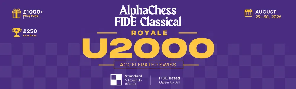 AlphaChess U2000 Royale – £1000+ Prize Fund! at Wyllyotts Theatre