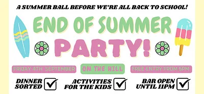 End of Summer Party Tickets at On The Hill