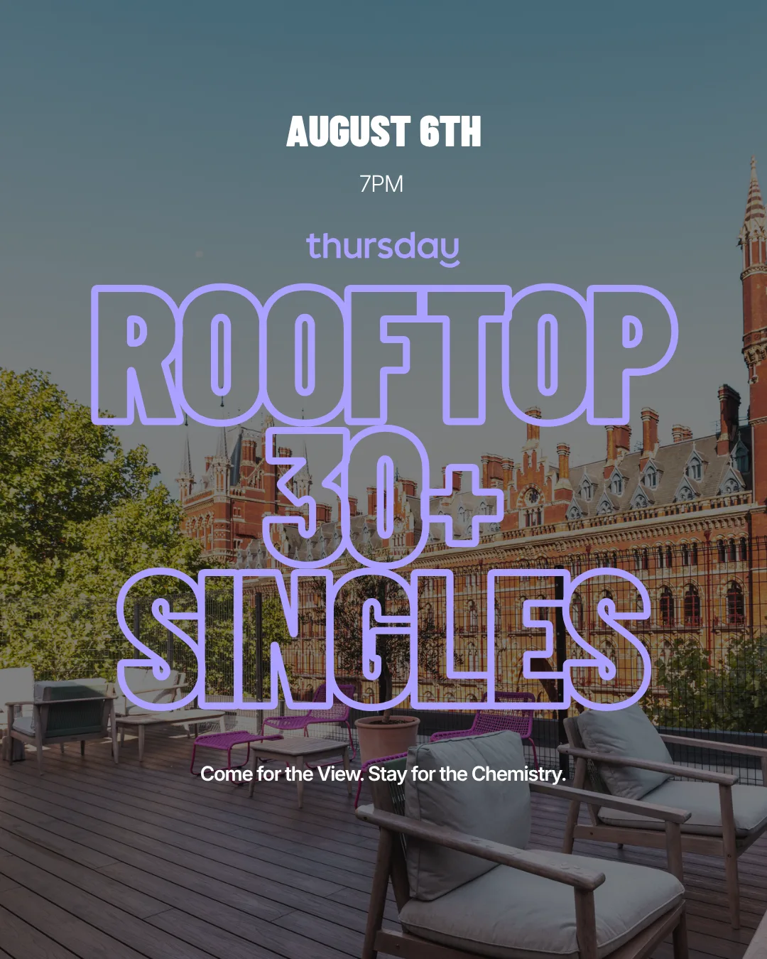 Thursday | 30+ Singles Rooftop | Kings Cross at RIVVIA - Regent's Rooftop