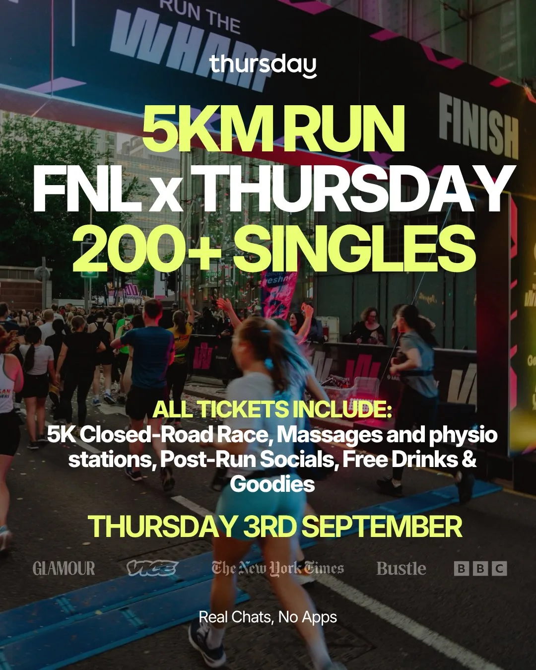 Thursday | 5K PARTY RUN x SINGLES | Canary Wharf