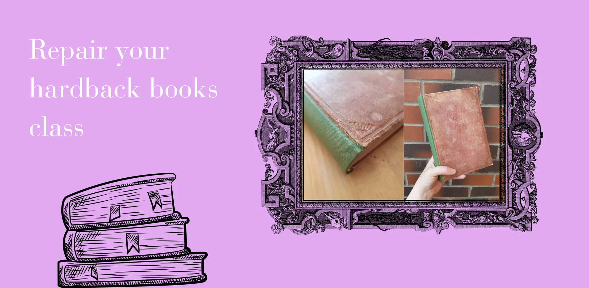 Repair your hardback book class at The Leeds Library