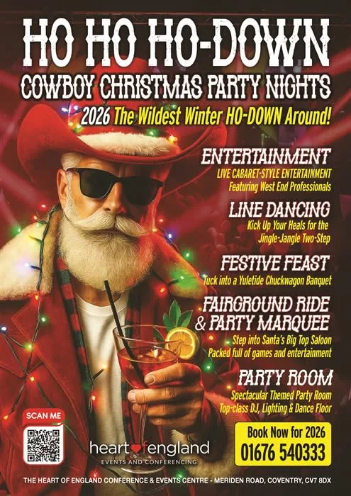 Ho Ho Ho-Down Cowboy Christmas Party Nights at Heart of England Conference & Events Centre