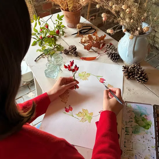 Paint & sip autumnal watercolour workshop at Fulham Palace