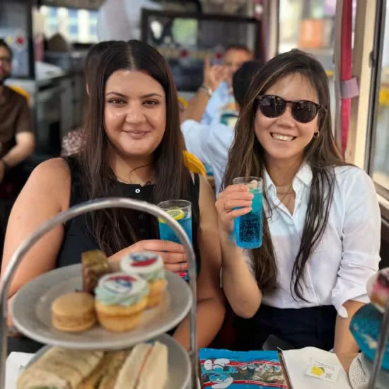 The Smurfs London Afternoon Tea Bus Tour Party Adventure at Golden Tours, Bulleid Way Departure Point