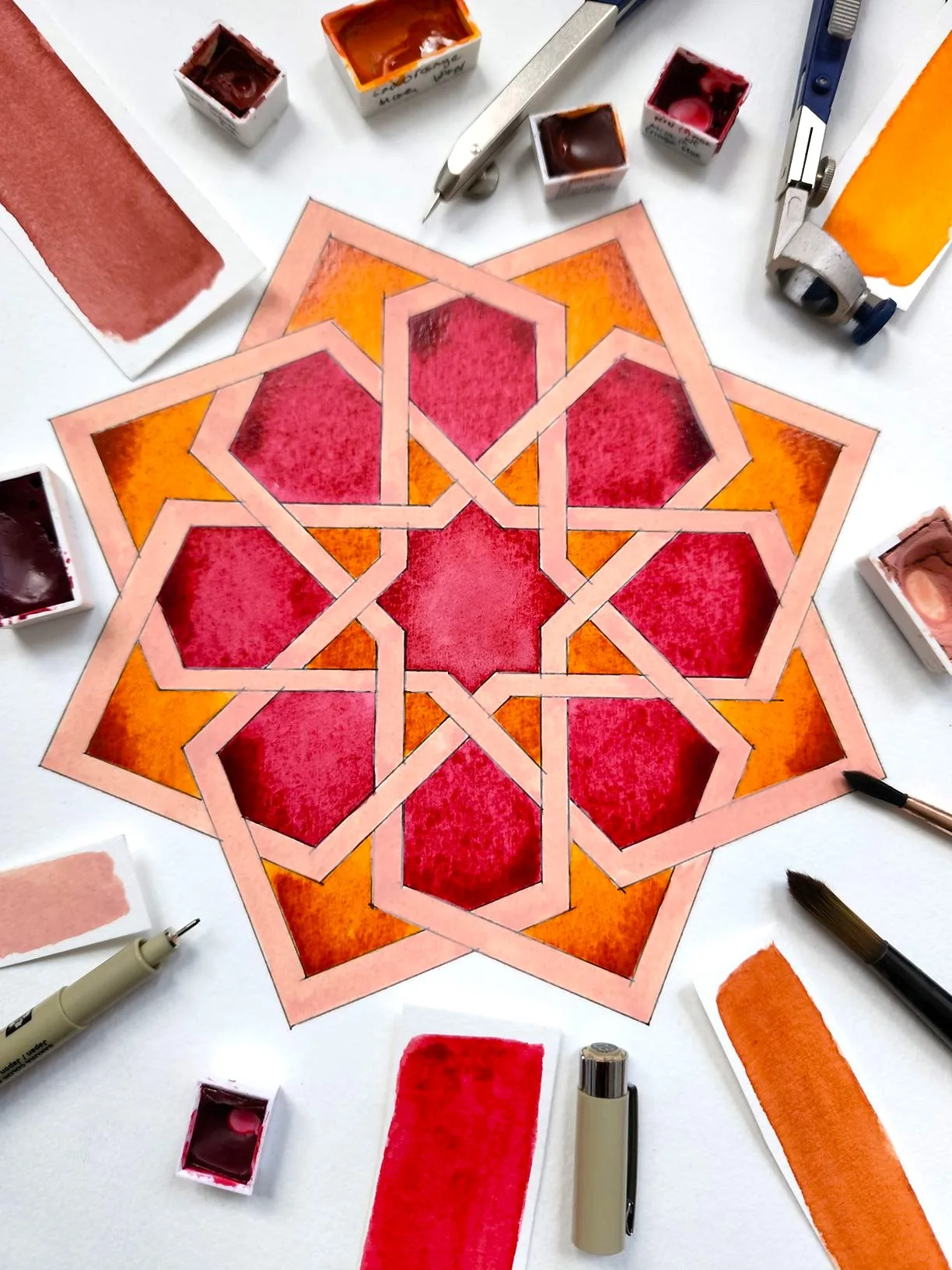Islamic Geometry for Beginners: Eight-fold Mamluk pattern from Cairo at Studio 4