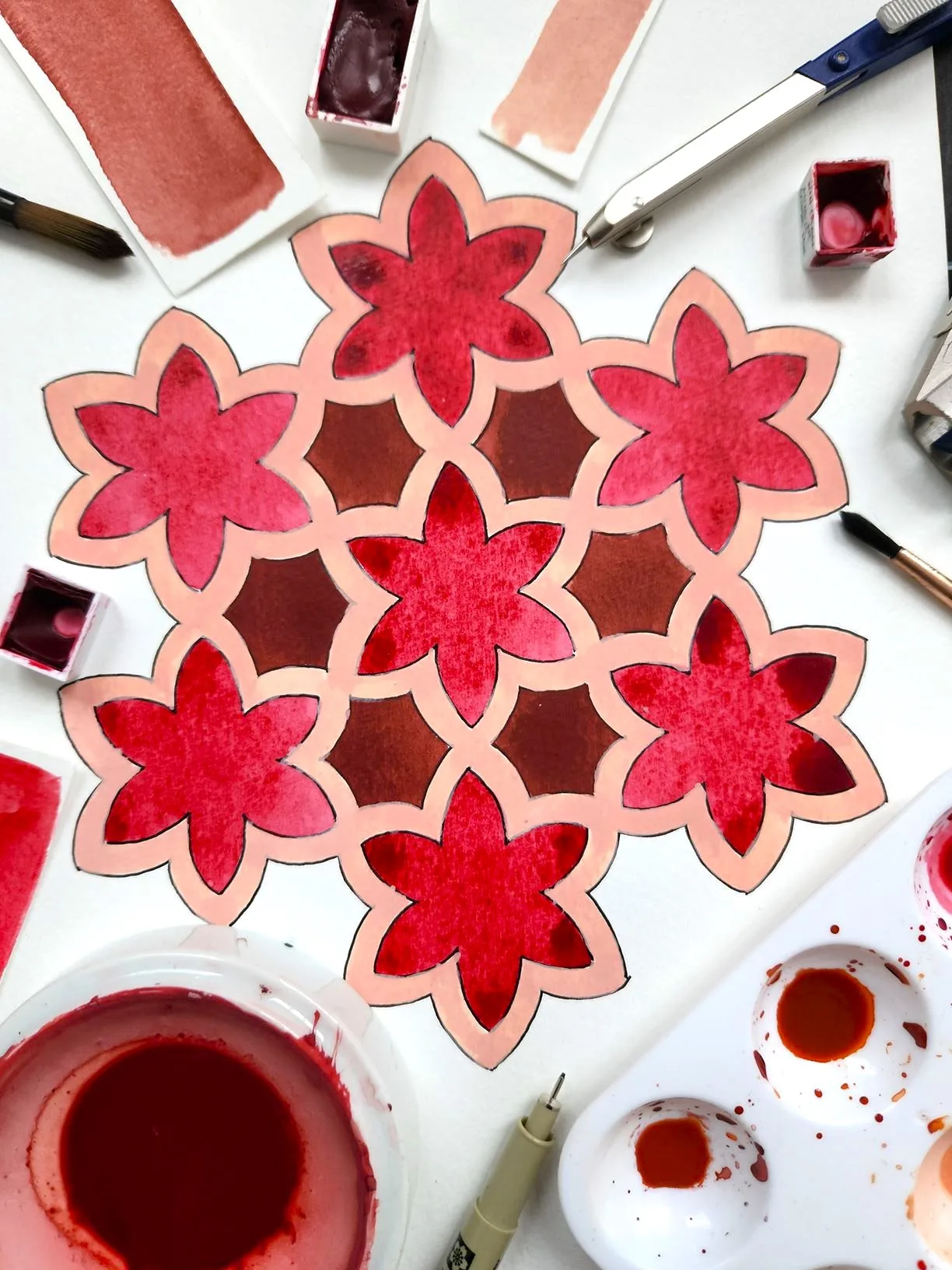 Islamic Geometry for Beginners: Six-fold pattern from Al-Aqsa Mosque at Studio 4