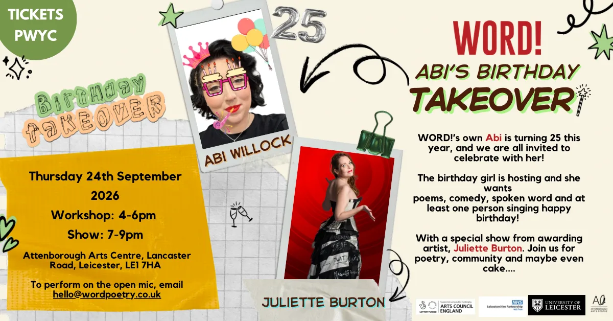 WORD! Presents: Abi’s Birthday Takeover With Abi Willock and Juliette Burton at Main Hall