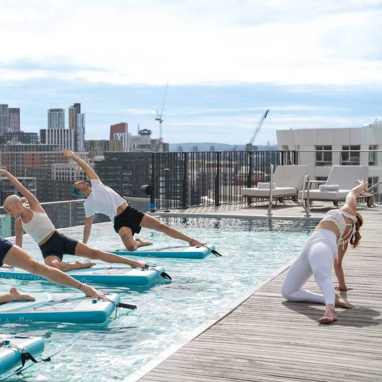 Aqua board pilates at art’otel at Battersea Power Station