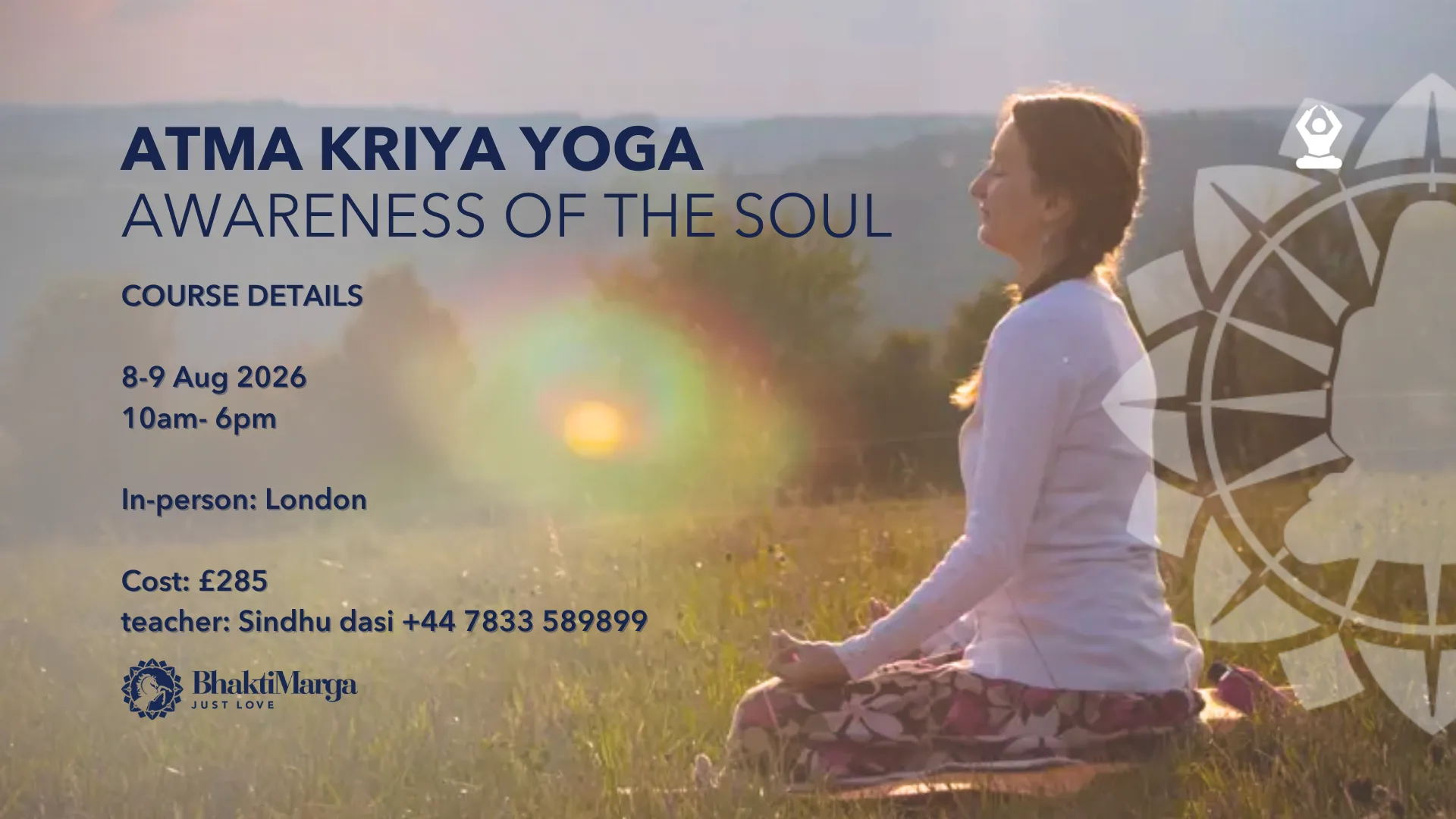 ATMA KRIYA YOGA COURSE (IN PERSON) – LONDON SW at London SW14