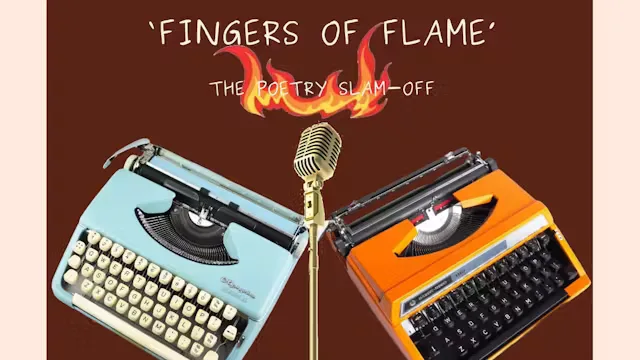 Fingers of Flame- typewriter poetry slam at Off Broadway