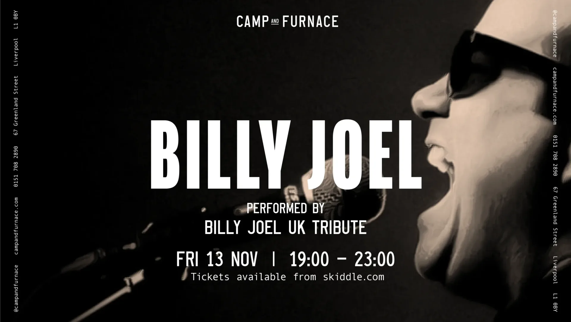 Billy Joel UK – The Ultimate Tribute to Billy Joel at Camp And Furnace