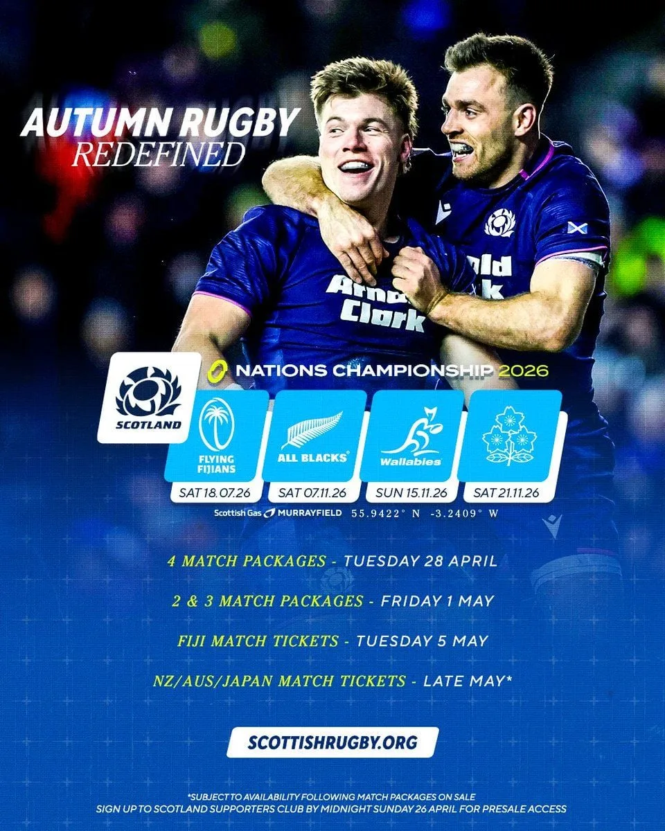 Scotland vs Australia - Nations Championship 2026 Tickets at Murrayfield Stadium