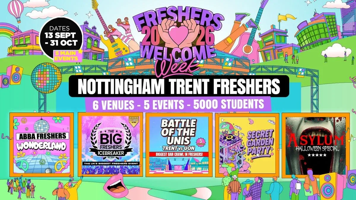 Trent Freshers Welcome Week 2026 🎓 - UK Largest Freshers Events- Sold Out 10 Years Running 🏆 at Nottingham's Best Clubs