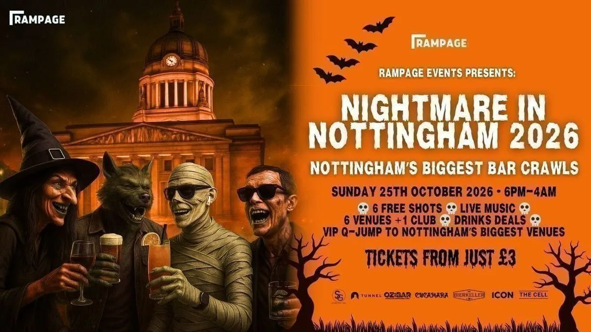 HALLOWEEN BAR CRAWL UON vs NTU - Nightmare in Nottingham | 6 FREE SHOTS | 6 BARS | 1 CLUB: THE CELL 2-4-1 DRINKS BEFORE MIDNIGHT at The Cell