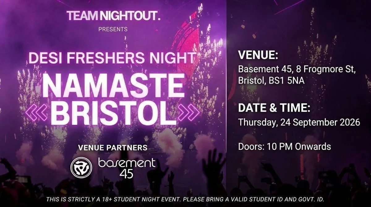 Bollywood FRESHER'S Night Bristol 2026 | Namaste Bristol at Basement 45