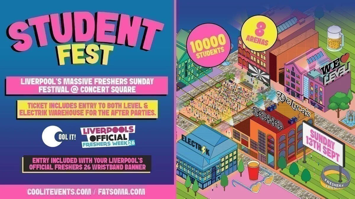 STUDENT FEST 2026 🪩🎉🥳🎈🎆 〰️FRESHERS SUNDAY FESTIVAL 〰️ 10,000 STUDENTS // 8 ARENAS // HEADLINE DJ'S 🎶🎧 at CONCERT SQUARE