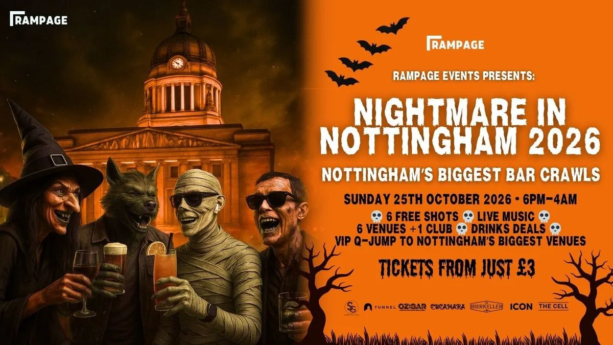HALLOWEEN BAR CRAWL UON vs NTU - Nightmare in Nottingham | 6 FREE SHOTS | 6 BARS | 1 CLUB: THE CELL 2-4-1 DRINKS BEFORE MIDNIGHT at The Cell