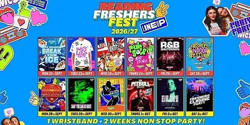 Reading Freshers Fest 26/27 - ON SALE NOW🎪