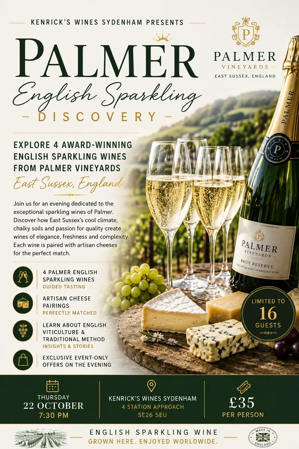 Palmer English Sparkling Wine Discovery at Kenrick's Wine Merchant