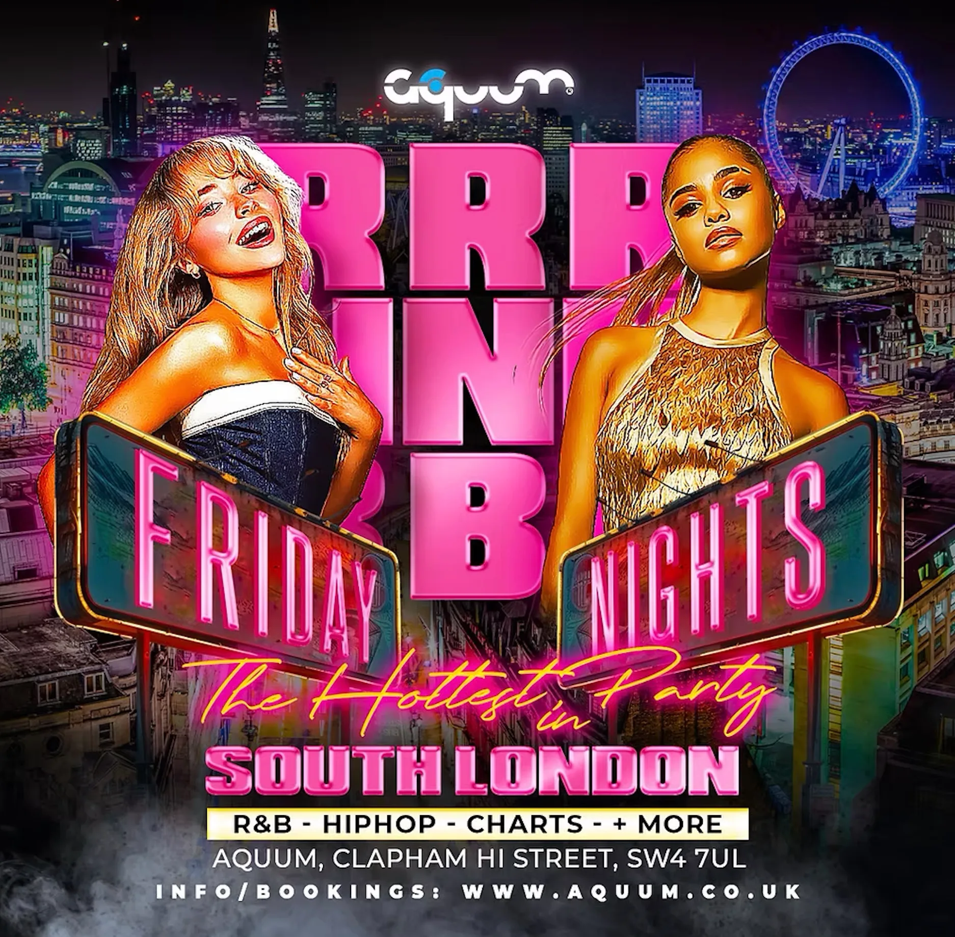 R&B Fridays @ Aquum Clapham // Old Skool R&B, Hip-Hop, Party Anthems // 4am Close