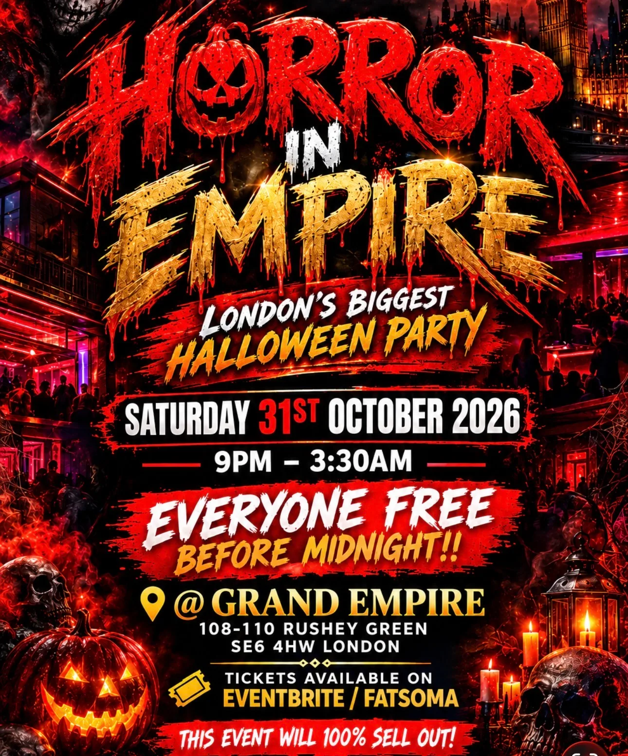 HORROR IN EMPIRE - FREE BEFORE MIDNIGHT HALLOWEEN PARTY