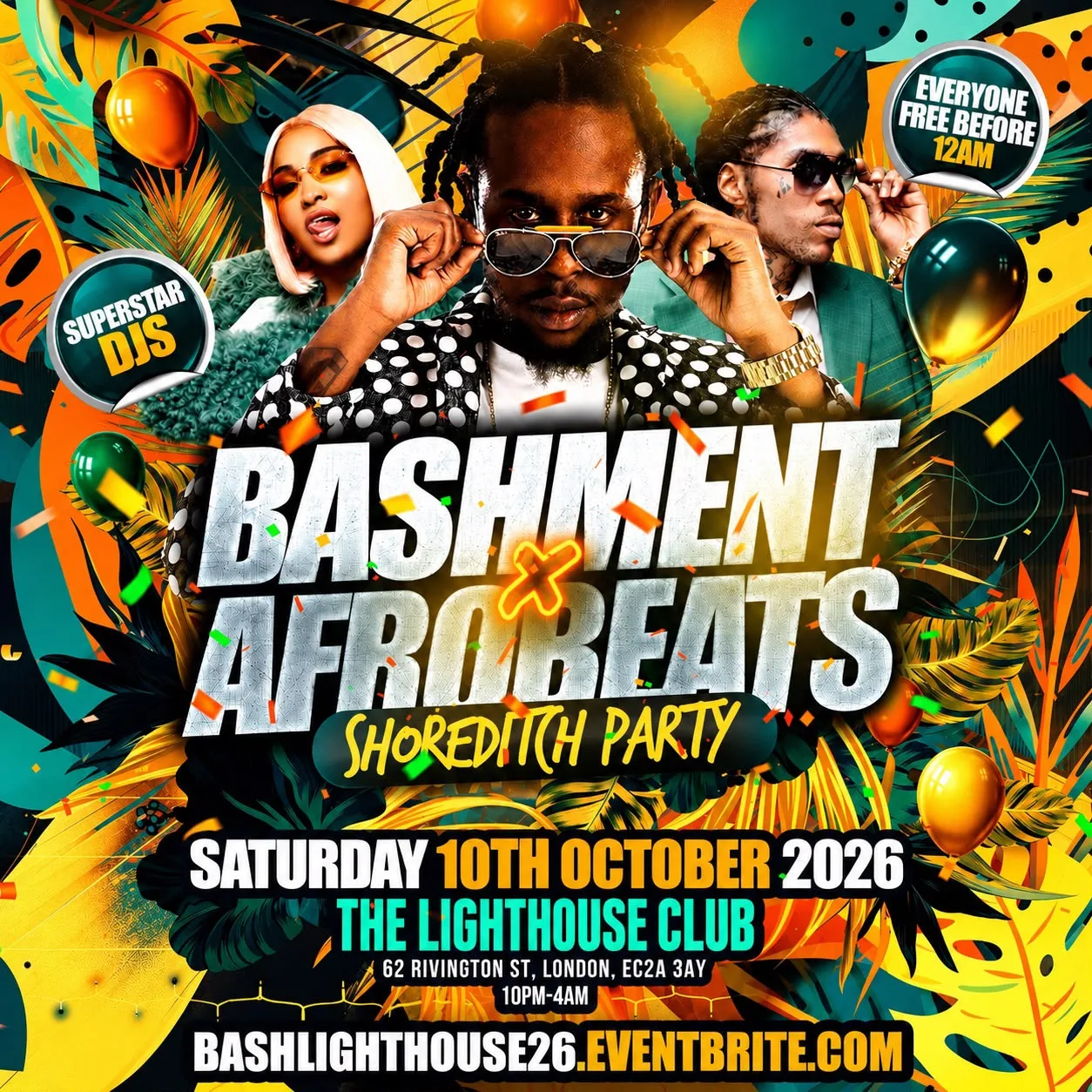 Bashment X Afrobeats - Shoreditch Party - Everyone Free Before 12AM at The Lighthouse Bar and Club