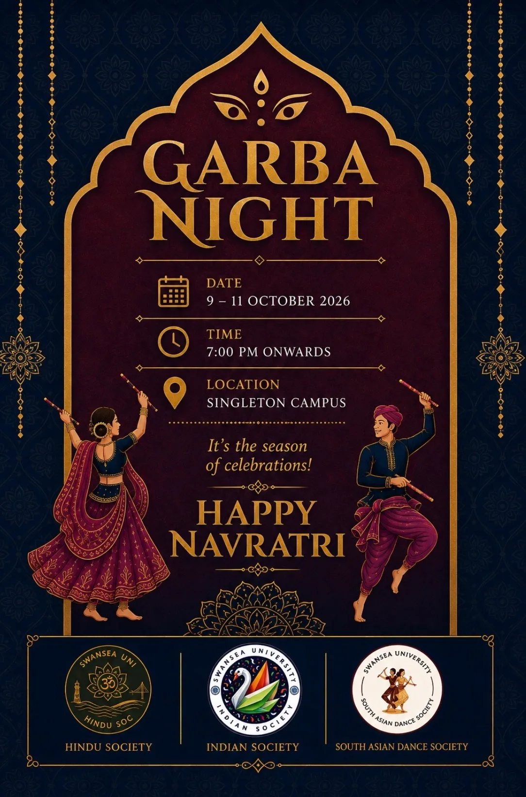 Garba Night 💃🕺 at Swansea University Singleton Campus