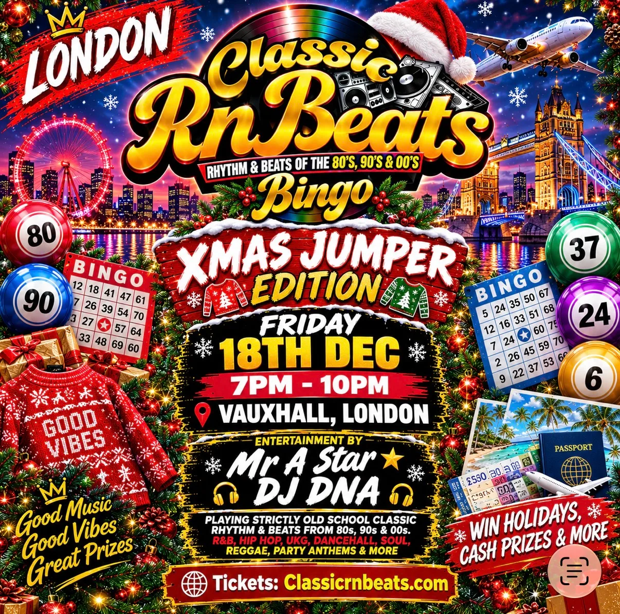 Classic RnBeats Old School Bingo Sat 28th Nov