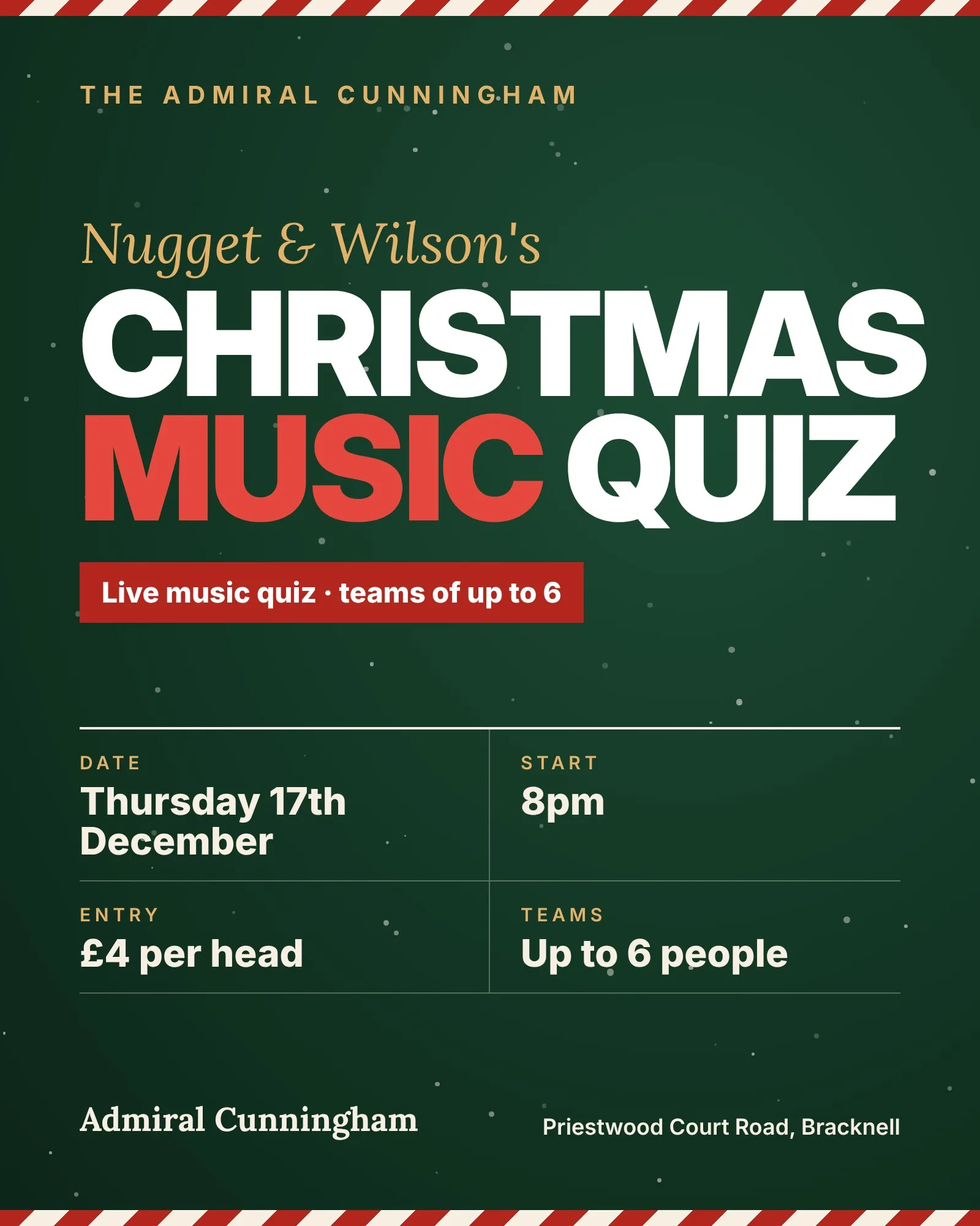 Nugget & Wilson's: Christmas Music Quiz at The Admiral Cunningham Hotel