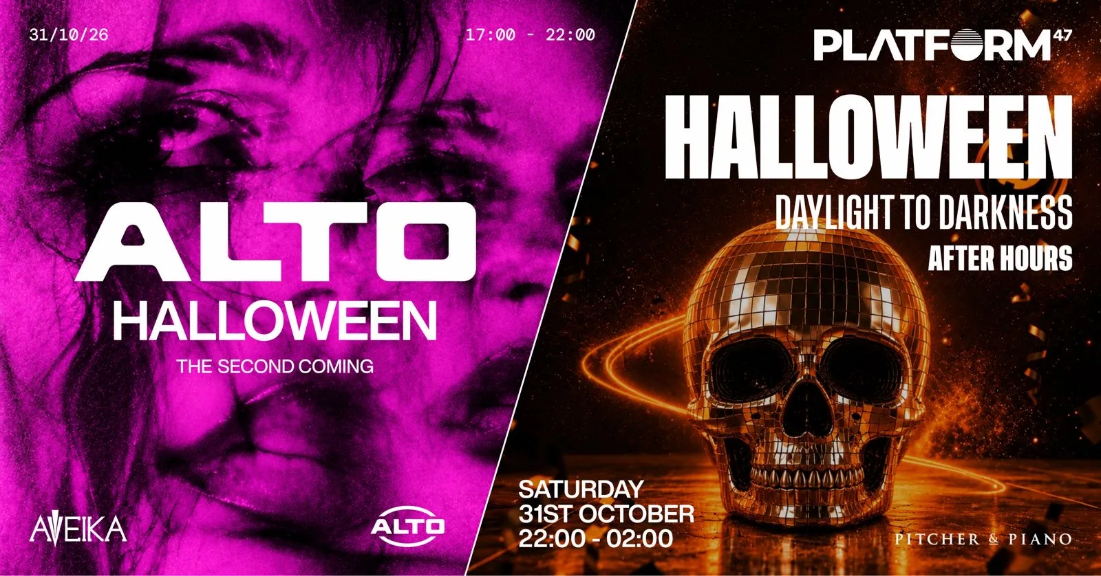 DUAL TICKET | ALTO Halloween x Platform47 AFTER HOURS | 31.10.26 at Pitcher & Piano Newcastle