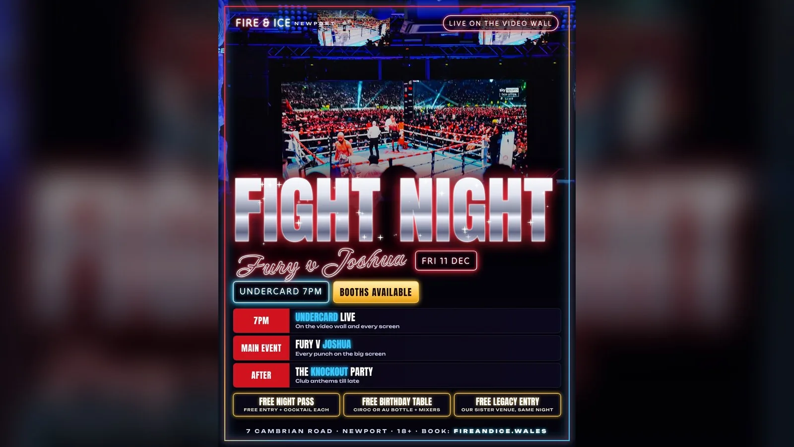 Fight Night: Fury v Joshua + Knockout Party | Fire & Ice Newport
