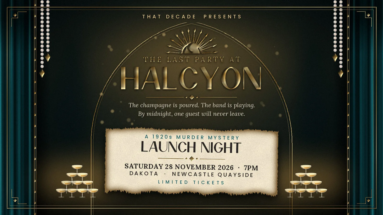 The Last Party at Halcyon — 1920s Murder Mystery Launch Night