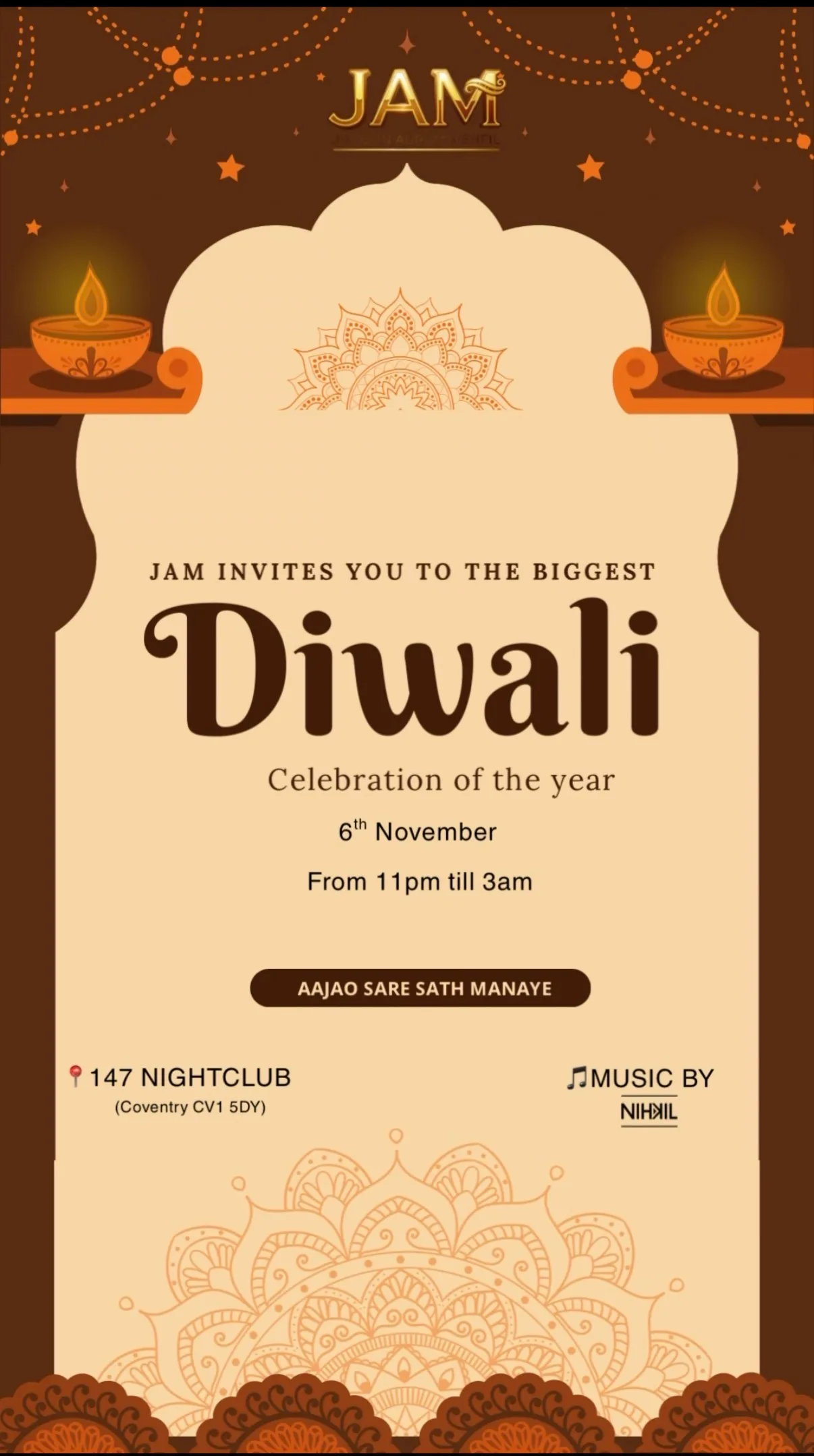 JAM DIWALI PARTY at 147 Nightclub