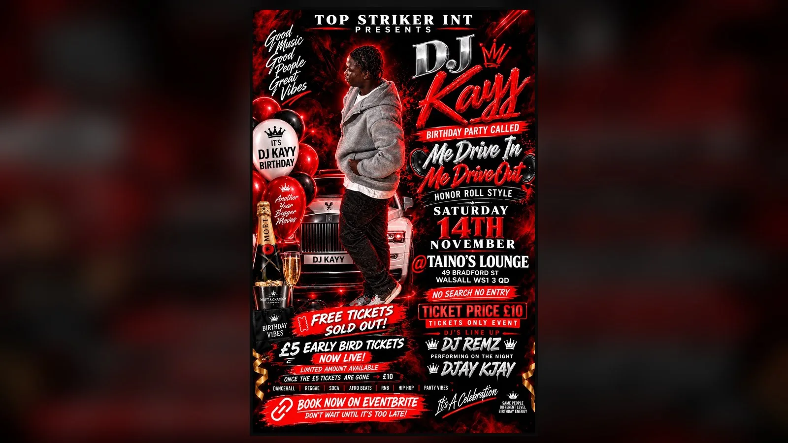 DJ KAYY BIRTHDAY PARTY - ME DRIVE IN ME DRIVE OUT at Taino's lounge 