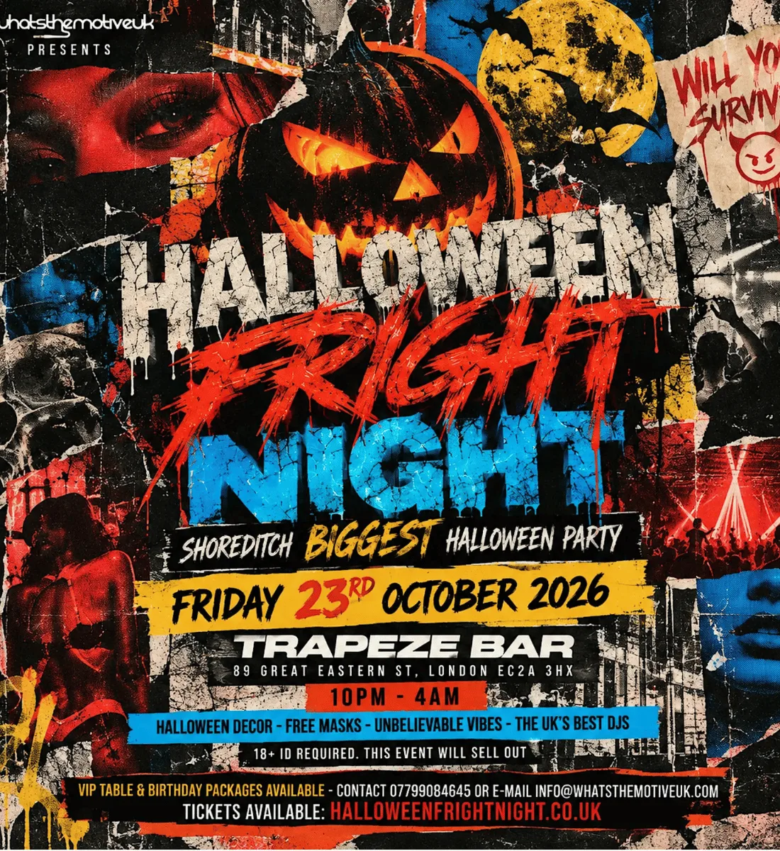 HALLOWEEN FRIGHT NIGHT - Shoreditch's ULTIMATE Halloween PARTY at Trapeze Bar