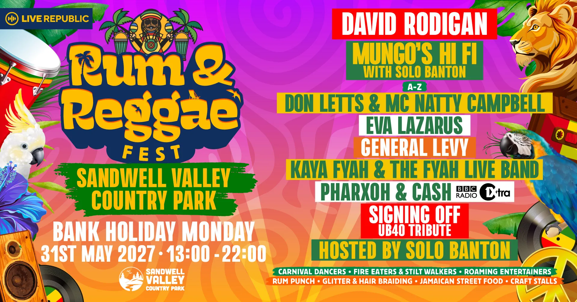 Rum & Reggae Fest | Sandwell Valley Country Park, Birmingham at Sandwell Valley Country Park