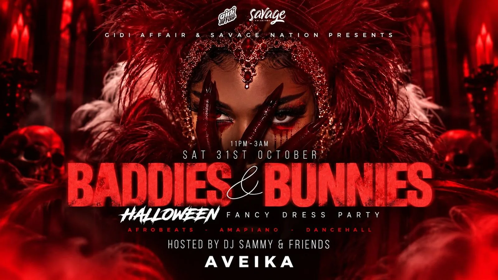GIDI AFFAIR & SAVAGE NATION PRESENTS: BADDIES & BUNNIES HALLOWEEN FANCY DRESS PARTY...! at AVEIKA
